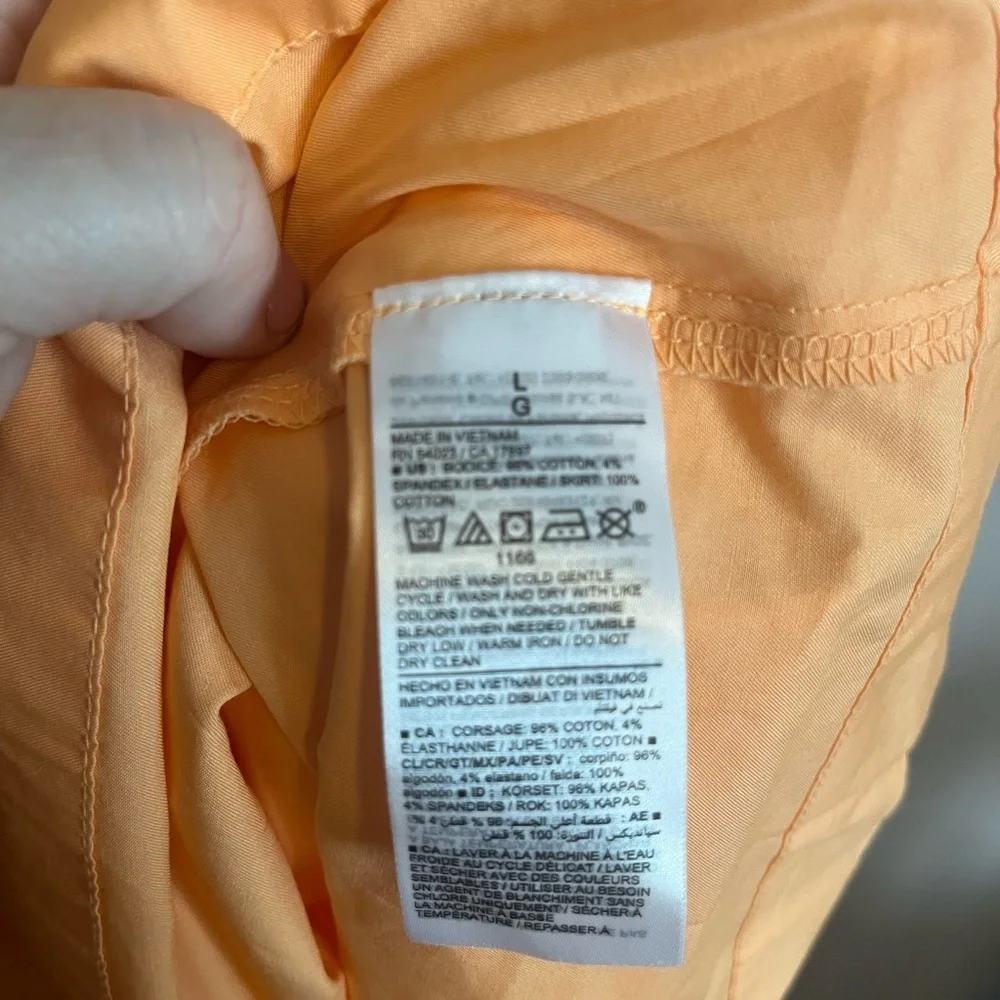 Brand new with tags Fit & Flare Combination Midi Cami Dress  Women-orange large - Picture 3 of 4